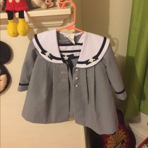 SOLD Bonnie baby 4pc dress, jacket, bloomers, hat